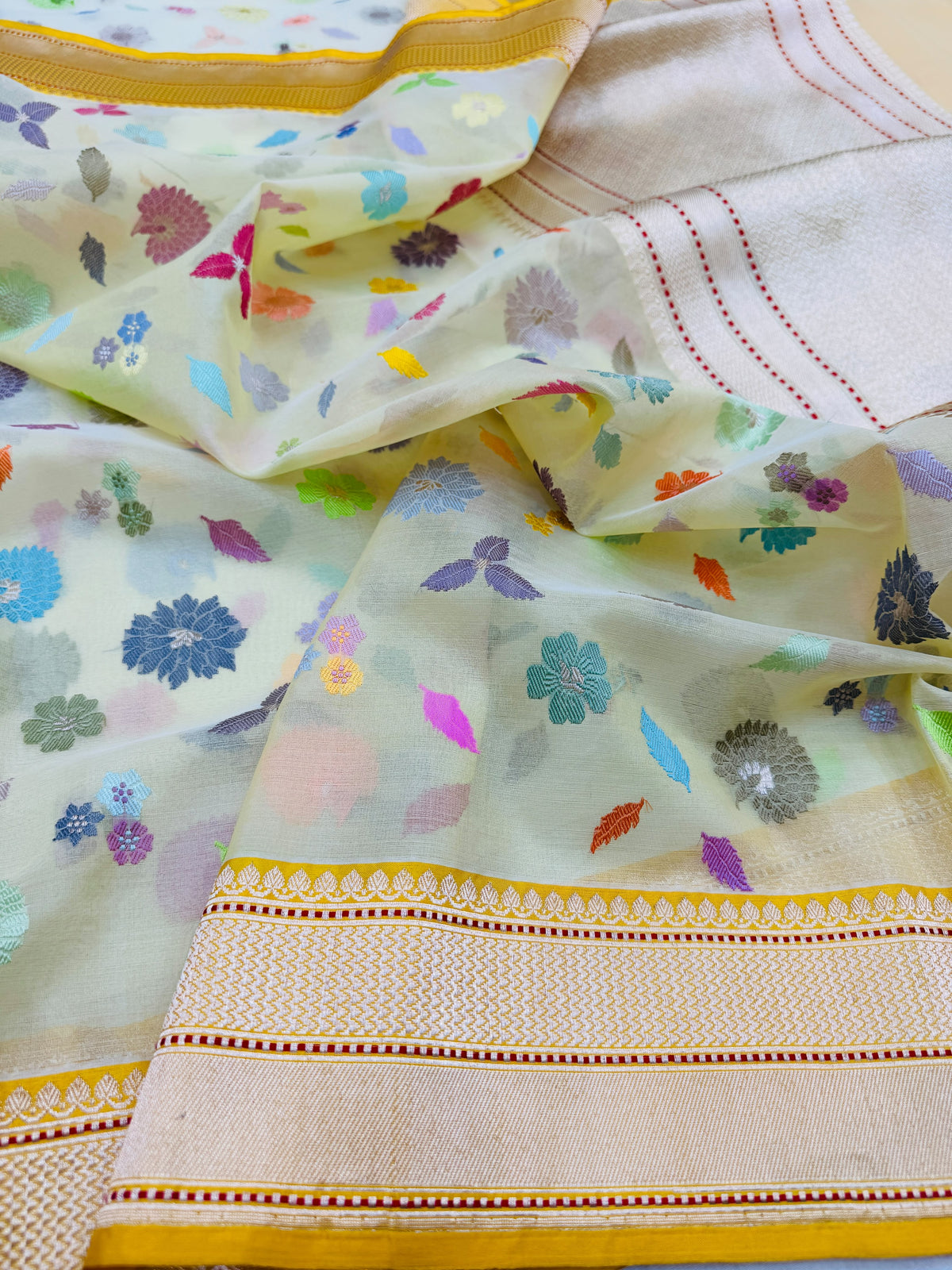 Kora Organza Multi Mina Jaal Saree