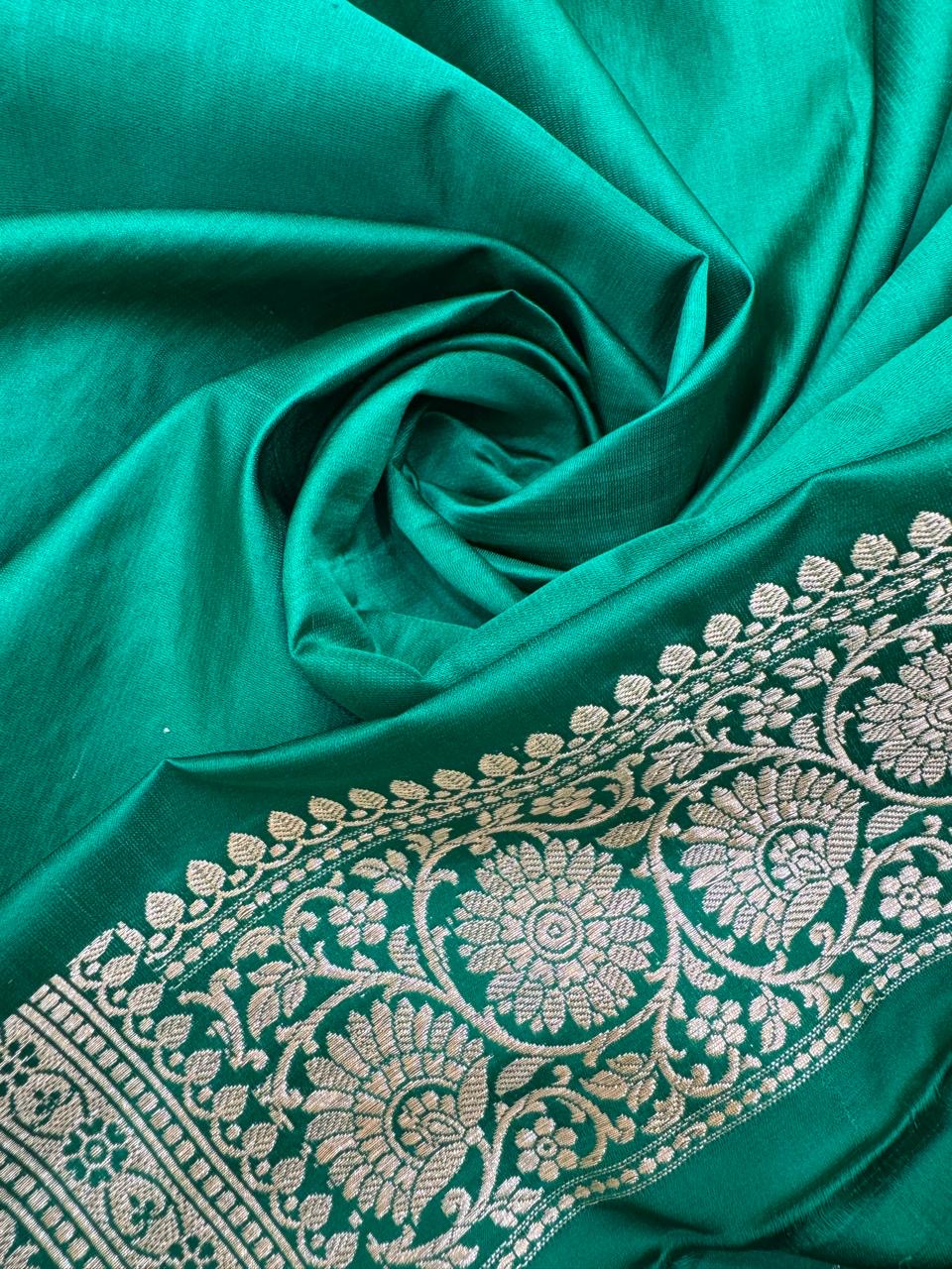 Pure Banarasi Satin Silk Upada Buti Saree