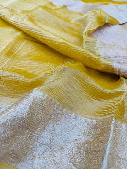 Pure Banarasi Crush Tissue Silk Sarees