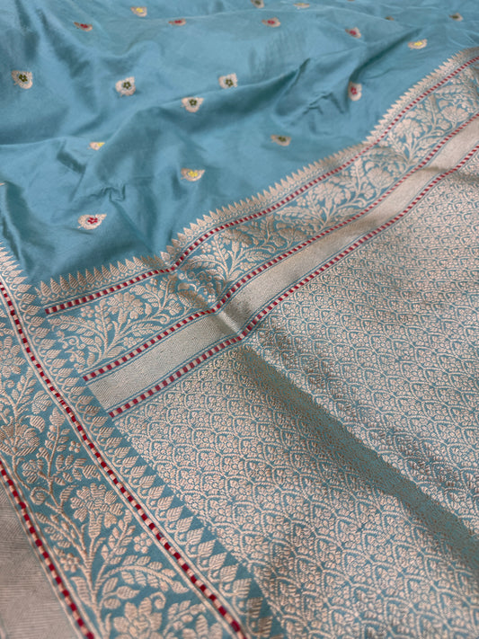 Pure Banarasi Katan Silk kadhwa Buta Saree