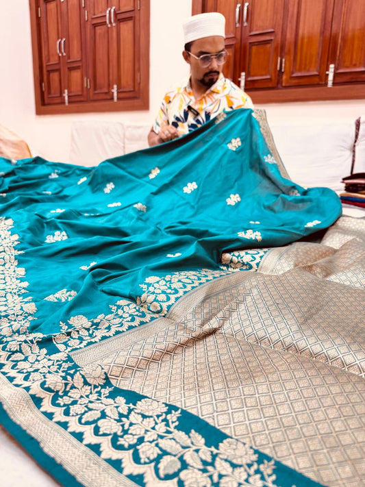 Pure Banarasi Katan Silk Kadhwa Buta Saree
