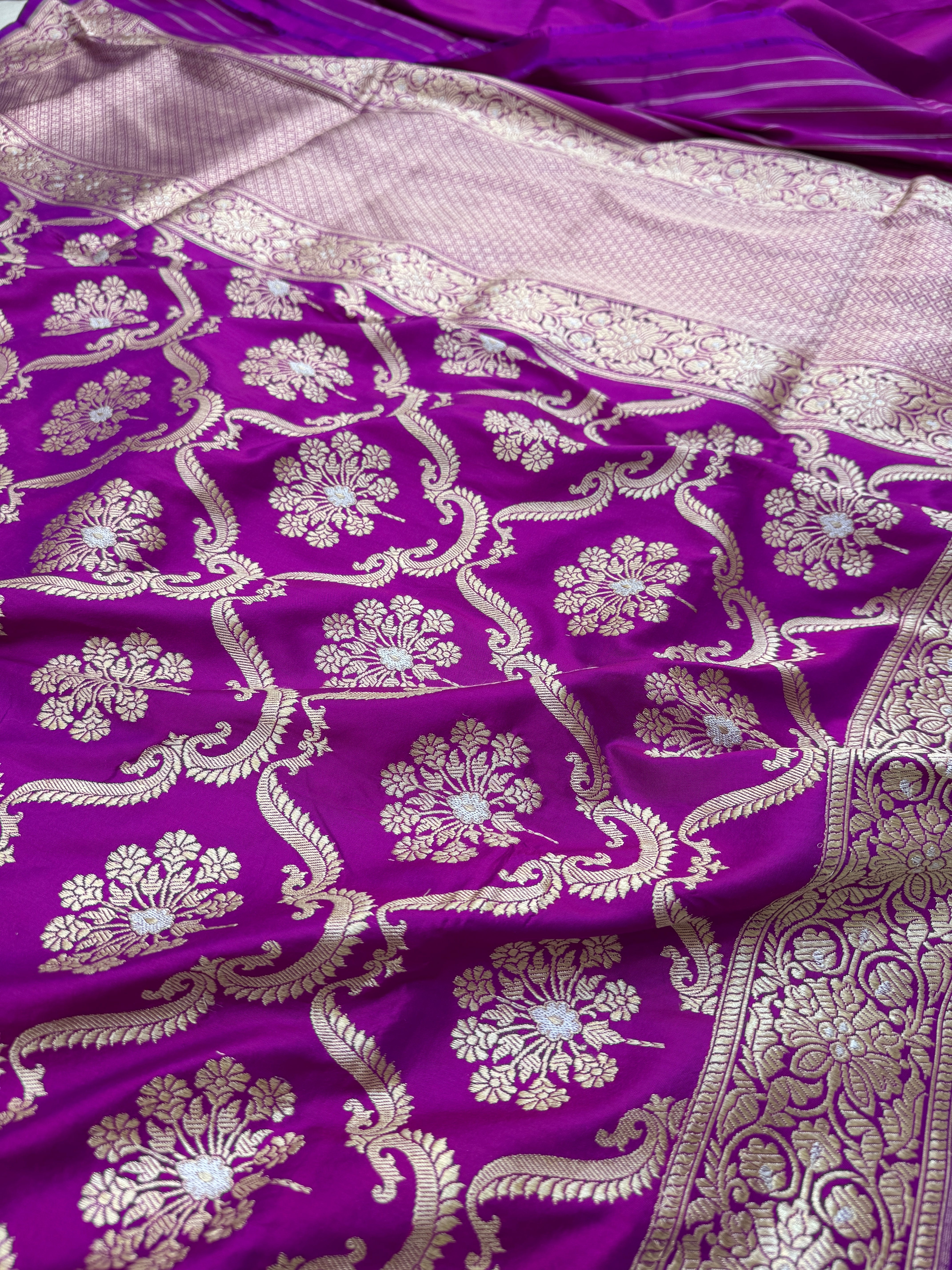 Pure Banarasi Katan Silk Jaal Sarees