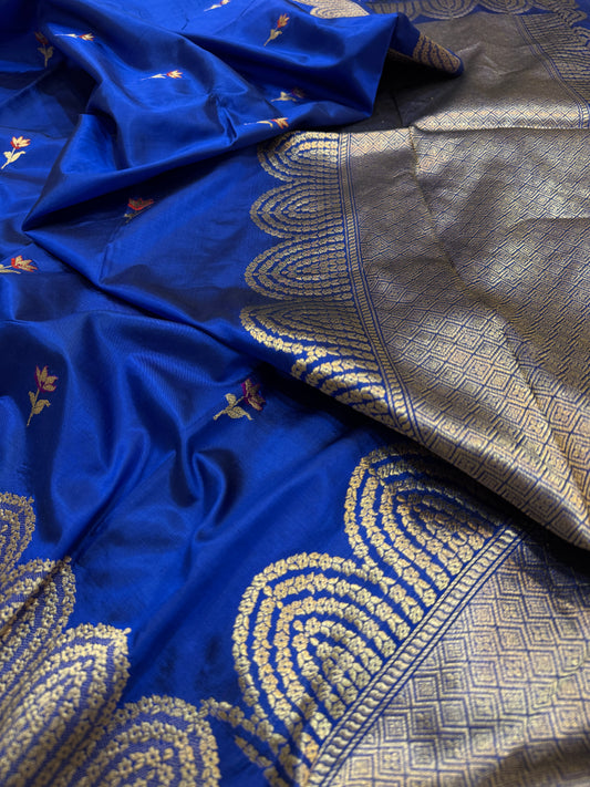 Pure Banarasi Katan Silk Kadhwa Buti Saree