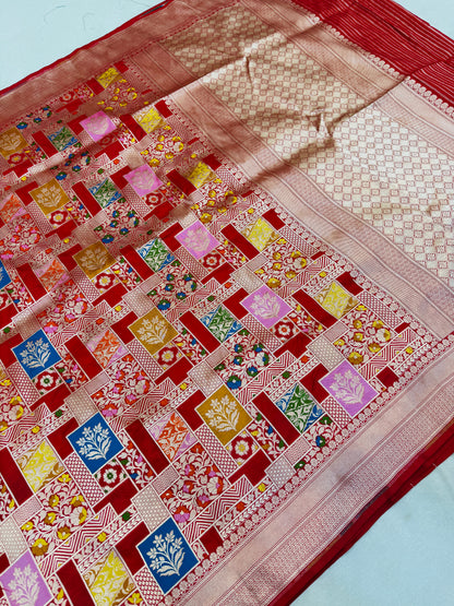 Pure Banarasi Katan Silk Rangkaat Saree