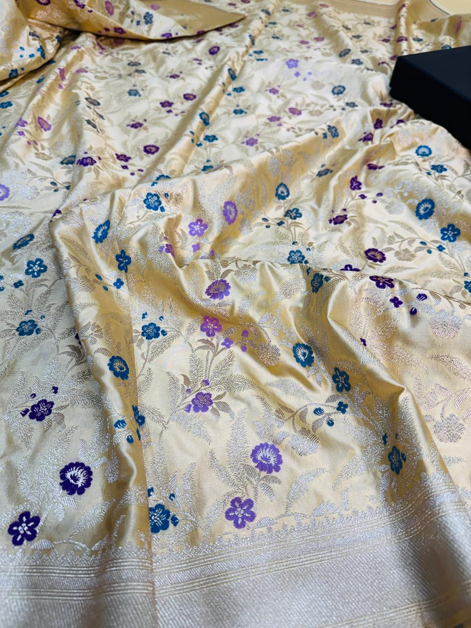 Art Silk Mashru Mina Jaal Saree