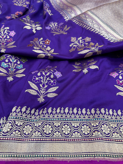 Pure Banarasi Katan Silk Kadhwa Buta Saree