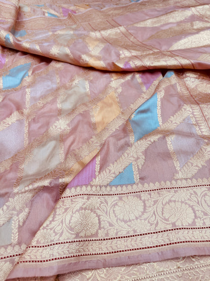 Pure Banarasi Katan Silk Jaal Saree