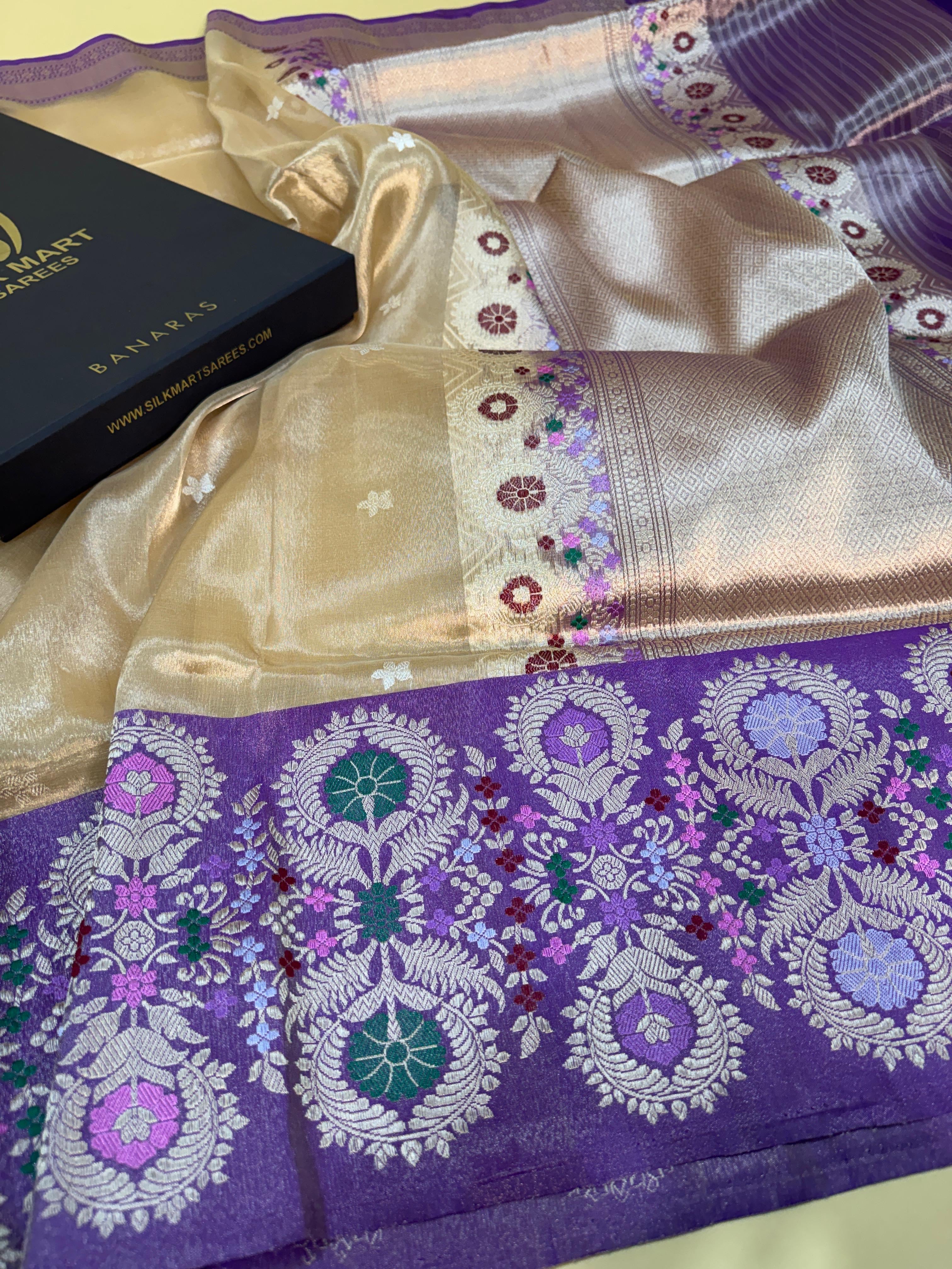 Pure Tissue Kadiyal Satin Border Saree