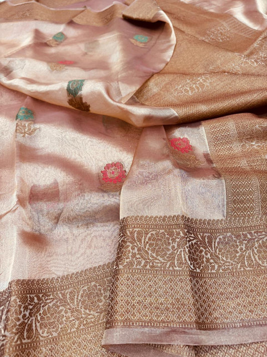 Pure Banarasi Tissue Silk Mina Buti Saree