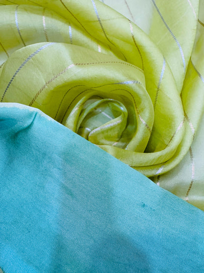 Pure Banarasi Organza Silk Satin Border Saree