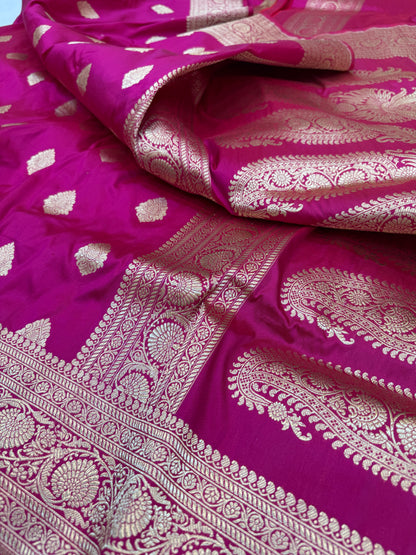 Pure Banarasi Katan Silk Simple Buta Saree