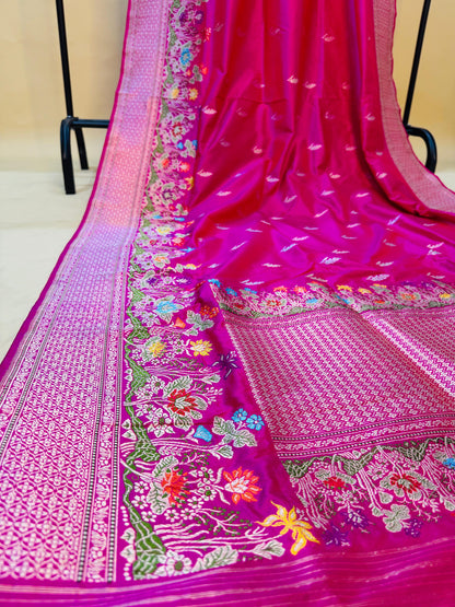 Pure Banarasi Katan Silk Kaduwa Buta With Mina Jaal Saree