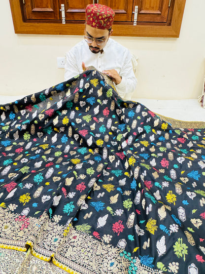 Pure Banarasi Katan Silk Buti Jaal Saree