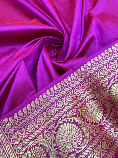 Pure Banarasi Katan Silk Simple Buta Saree