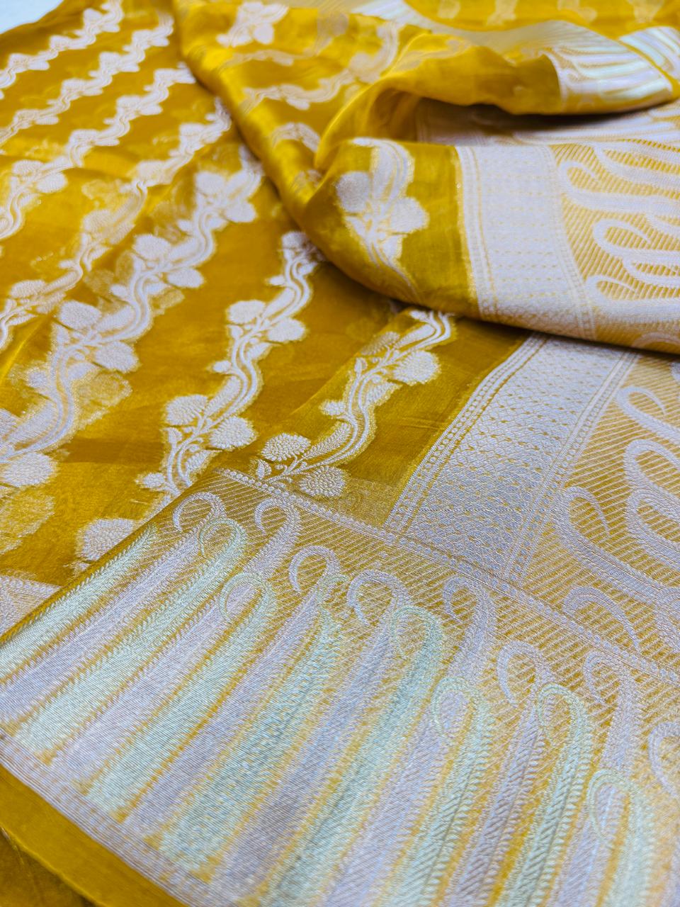 Pure Banarasi Tissue Silk Jaal Saree