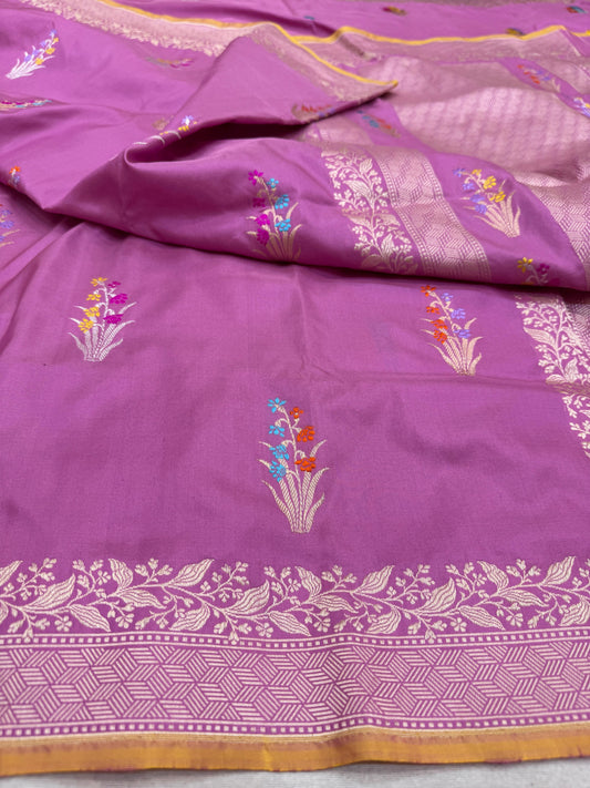 Pure Banarasi Katan Silk kadhwa Buta Saree
