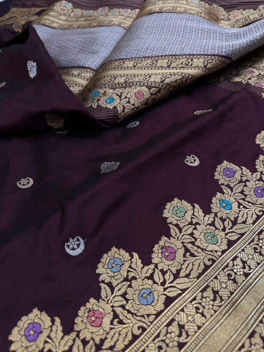 Pure Banarasi Katan Silk kadhwa Buta Saree