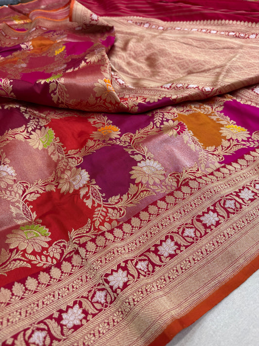 Pure Banarasi Katan Silk Rangkaat Saree