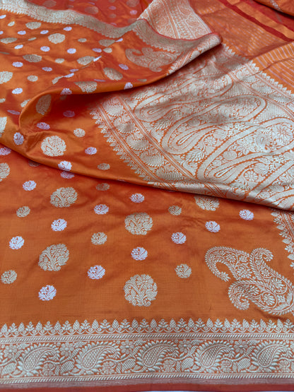 Pure Banarasi Katan Silk kadhwa Buta Saree