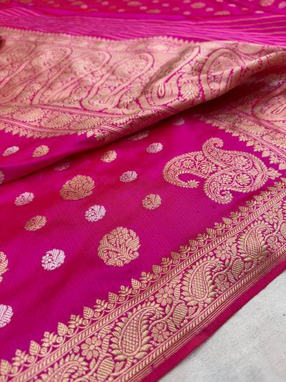 Pure Banarasi Katan Silk kadhwa Buta Saree