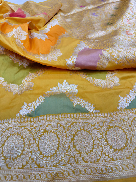 Pure Banarasi Katan Silk Rangkaat Saree