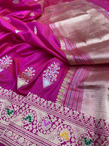 Pure Banarasi Katan Silk Kadhwa Buti Saree