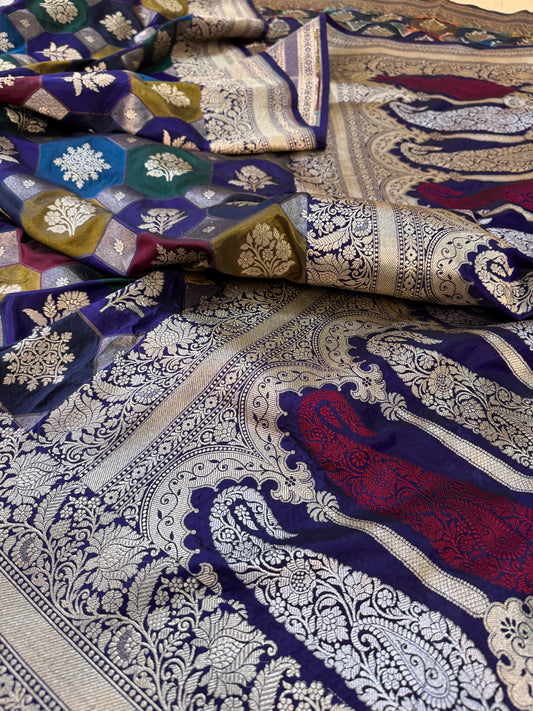 Pure Banarasi Katan Silk Rangkaat Saree