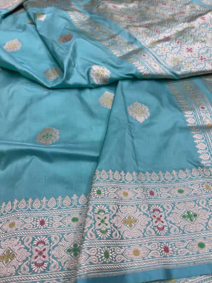 Pure Banarasi Katan Silk Kadhwa Buti Saree