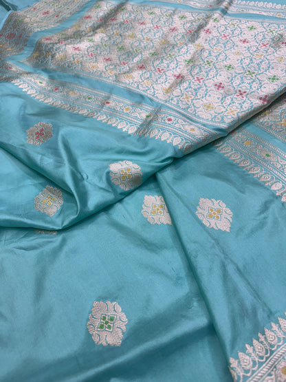 Pure Banarasi Katan Silk Kadhwa Buti Saree