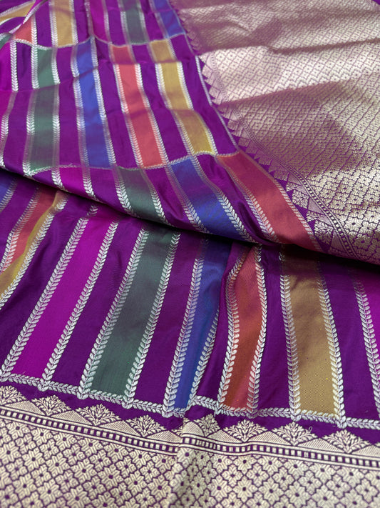 Pure Banarasi Katan Silk Kadhwa Rangkaat Saree