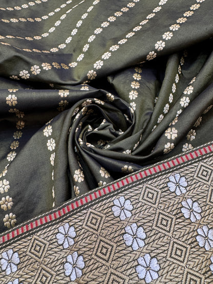 Pure Banarasi Katan Silk Kadhwa Mina Jaal Saree