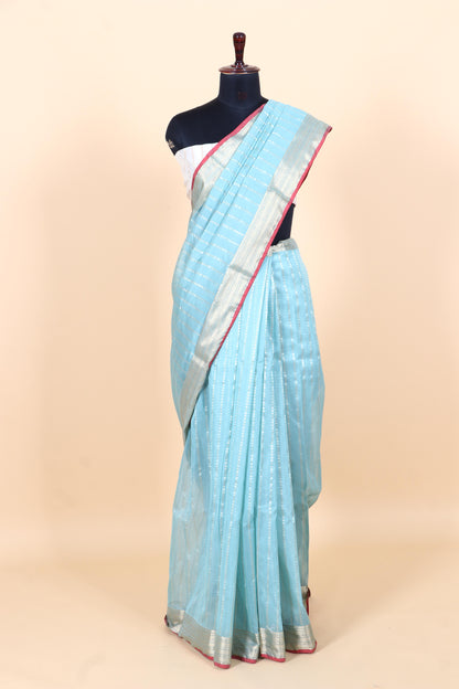 Pure Cotton Stripes Banarasi Saree