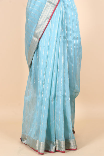 Pure Cotton Stripes Banarasi Saree