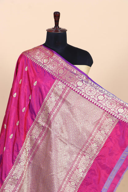 Pure Katan Silk Kadhwa Buti Banarasi Saree