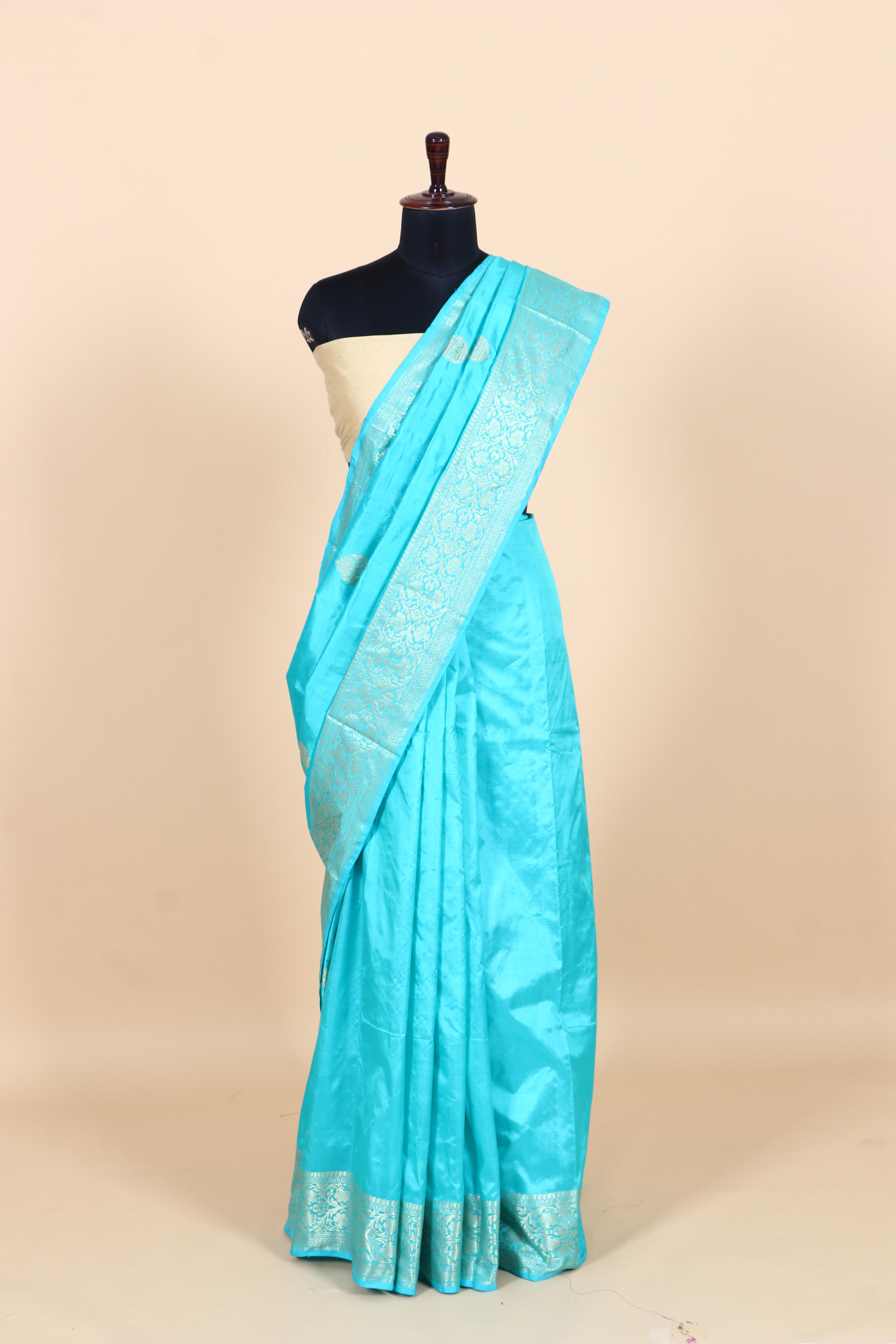 Pure Katan Silk Kadhwa Buti Banarasi Saree