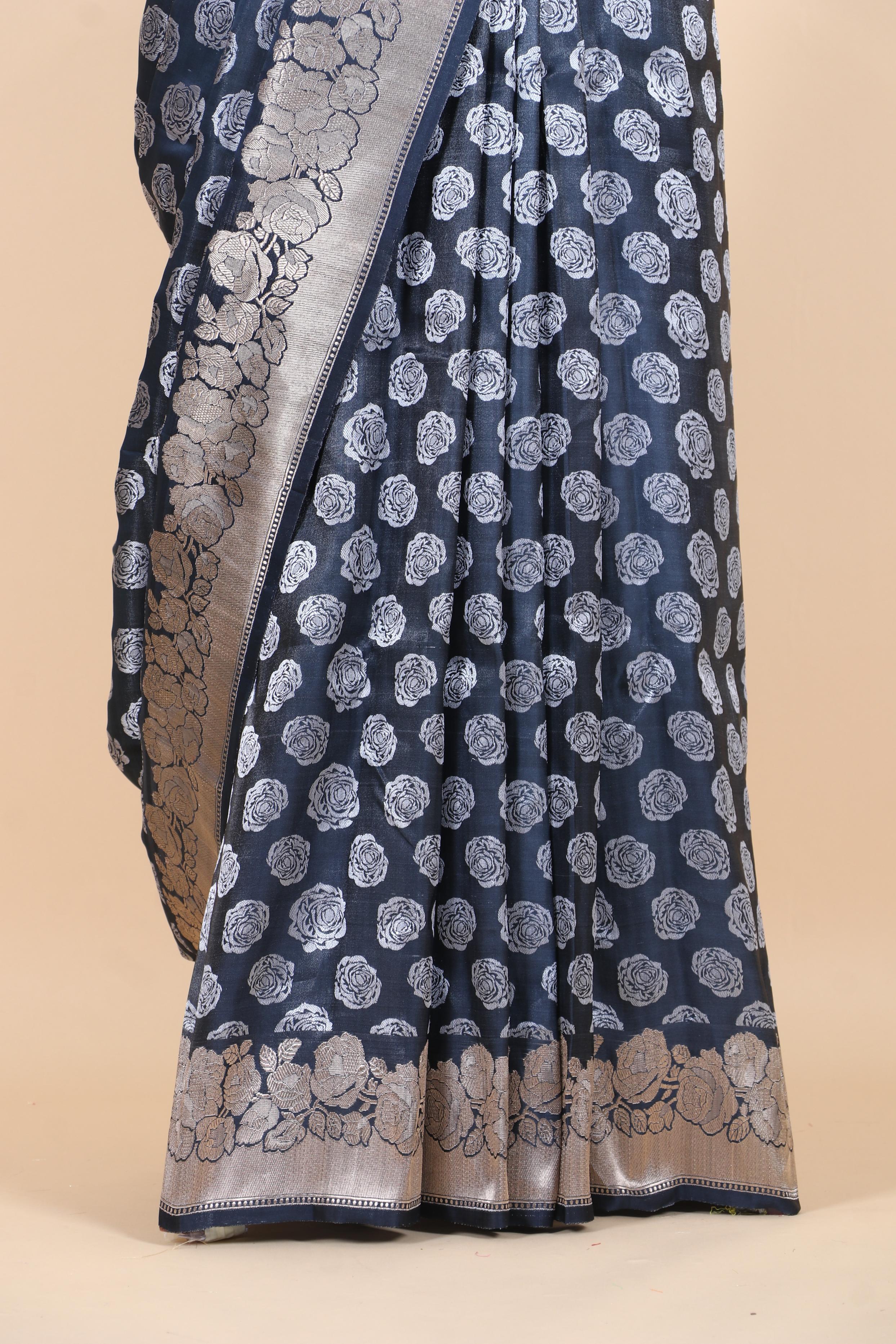 Pure Katan Silk Kadhwa Buta Jaal Banarasi Saree