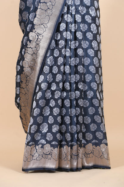 Pure Katan Silk Kadhwa Buta Jaal Banarasi Saree