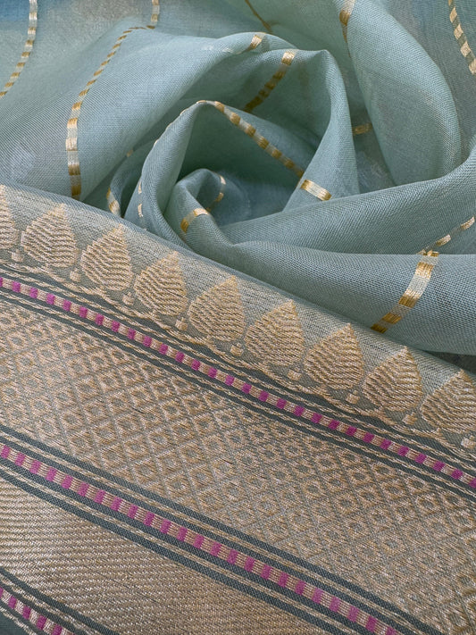 Pure Banarasi Kora Silk Kadhwa Buta Saree