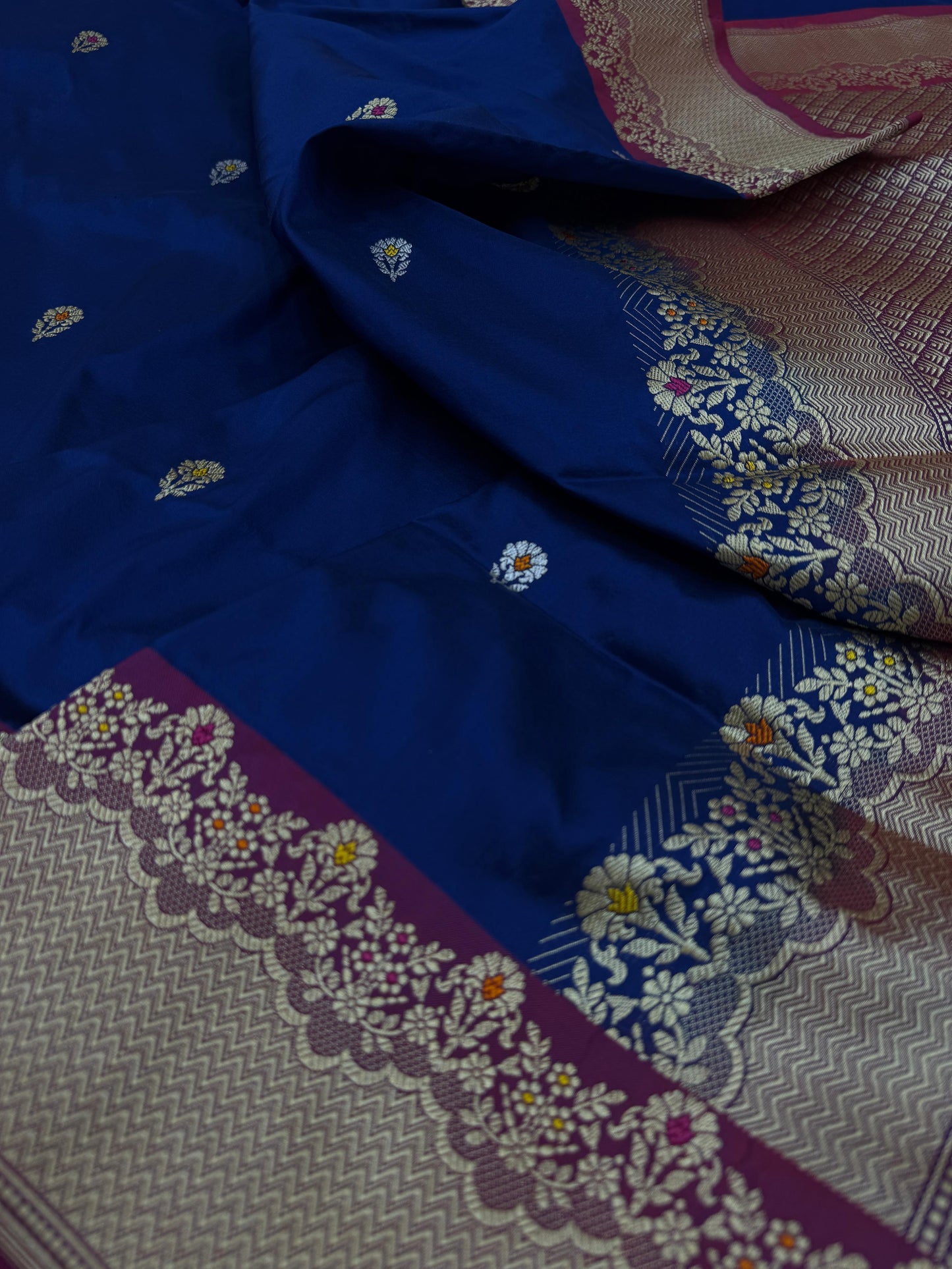 Pure Banarasi Katan Silk Kadhwa Buta Saree