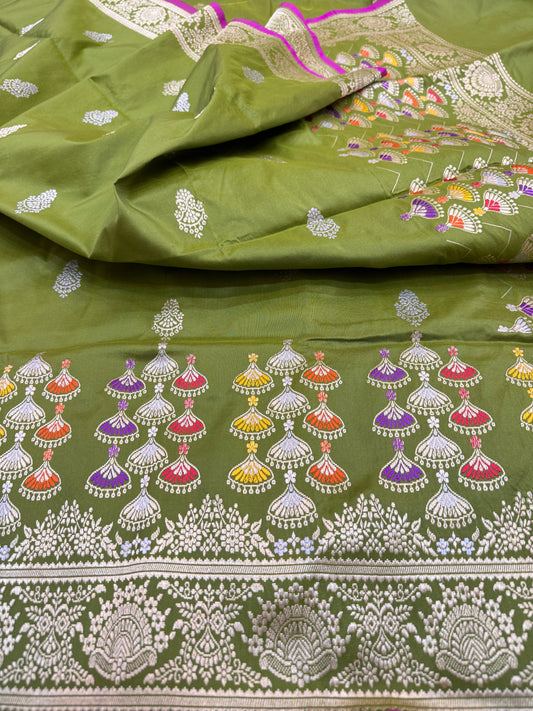 Pure Banarasi Katan Silk kadhwa Buta Saree