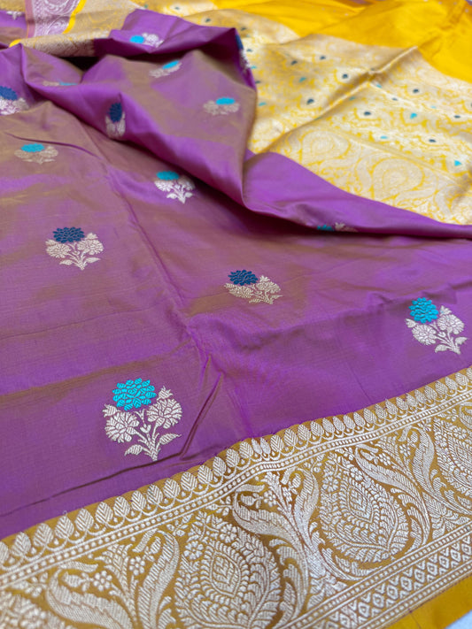 Pure Banarasi Katan Silk kadhwa Buta Saree