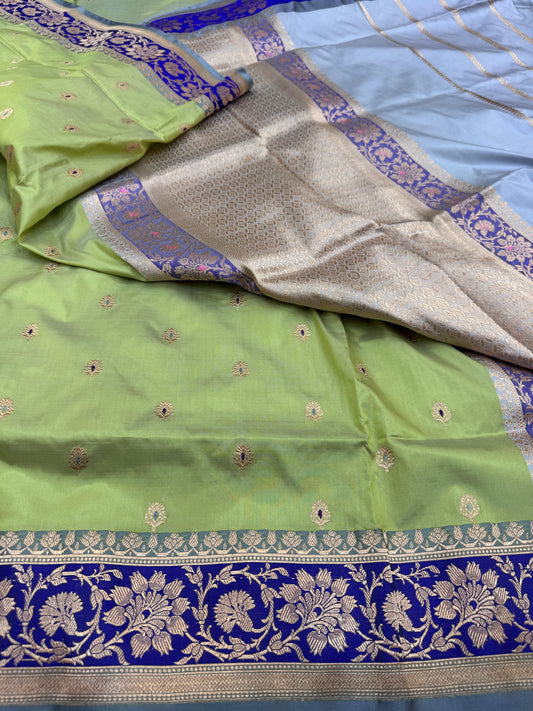 Pure Banarasi Katan Silk kadhwa Buta Saree
