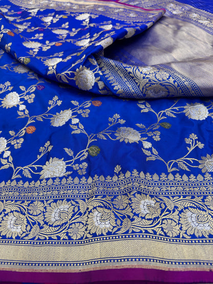 Pure Banarasi Katan Silk Kadhwa Jaal Saree