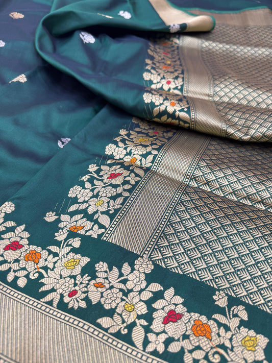 Pure Banarasi Katan Silk kadhwa Buta Saree