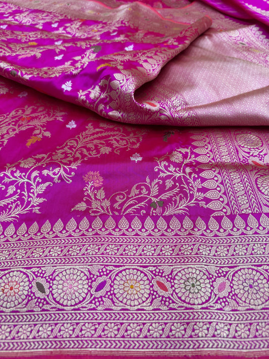 Pure Banarasi Katan Silk Kadhwa Jaal Saree