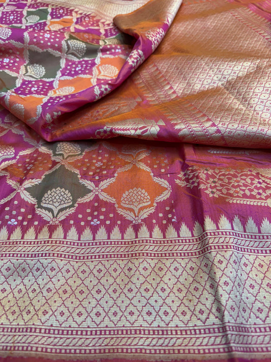Pure Banarasi Katan Silk Rangkaat Saree