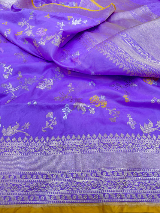 Pure Banarasi Katan Silk Kadhwa Jaal Saree