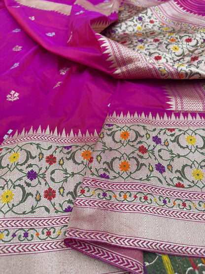 Pure Banarasi Katan Silk Kadiyal Border Saree