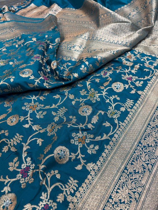 Pure Banarasi Mashru Silk Jaal Saree
