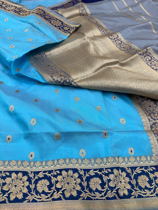 Pure Banarasi Katan Silk kadhwa Buta Saree